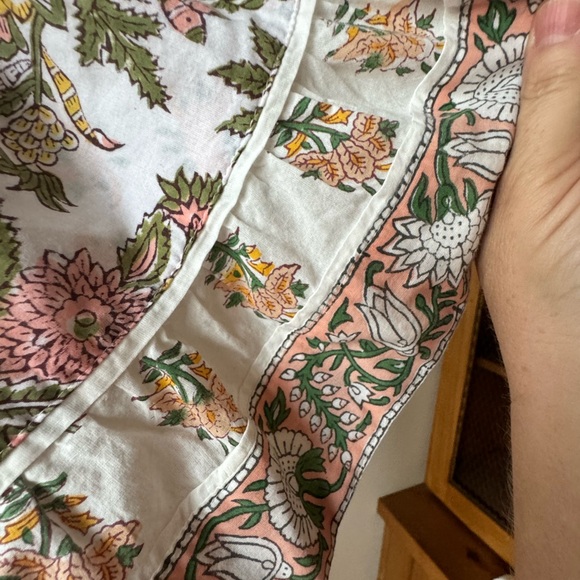 NWOT Sue Sautor Hamilton Floral Kaftan Dress Sherbert tiered maxi. Large - Picture 6 of 11